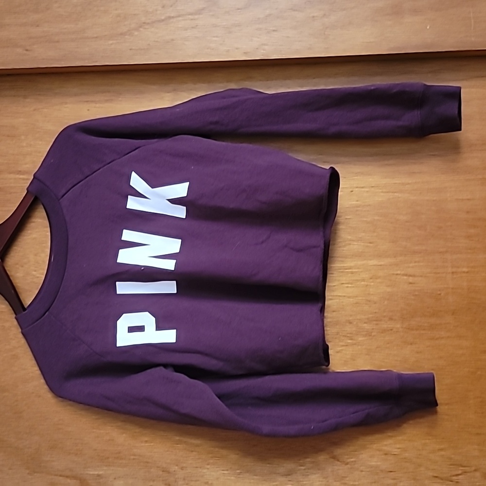 Victoria's Secret PINK Long Sleeve sweatshirt maroon Long Sleeve Crop xs